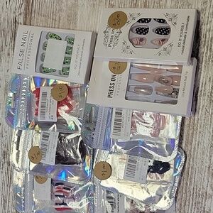 Lot 9 New Packages of Press on Nails
